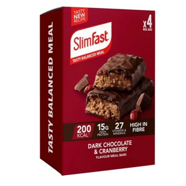 SlimFast Meal Replacement Bar Chocolate Cranberry (4 x 60g)